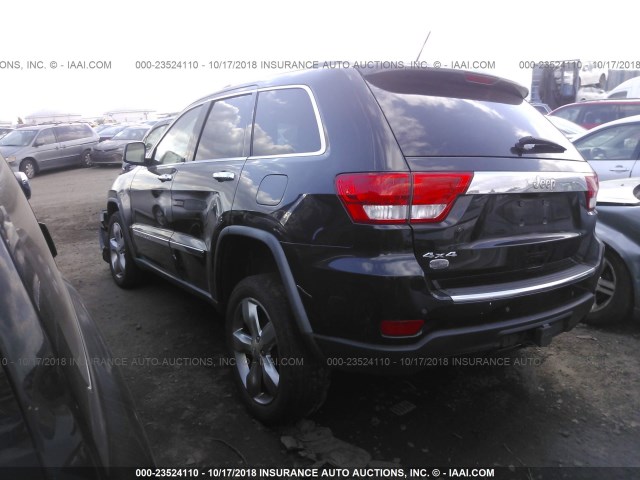 1J4RR6GG0BC670579 - 2011 JEEP GRAND CHEROKEE OVERLAND BLACK photo 3