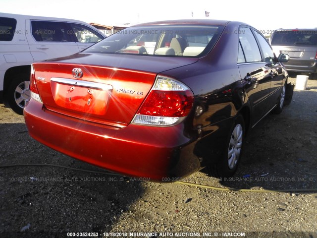 4T1BE32K46U141712 - 2006 TOYOTA CAMRY LE/XLE/SE RED photo 4