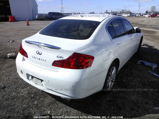 JN1CV6AR8DM358298 - 2013 INFINITI G37 WHITE photo 4