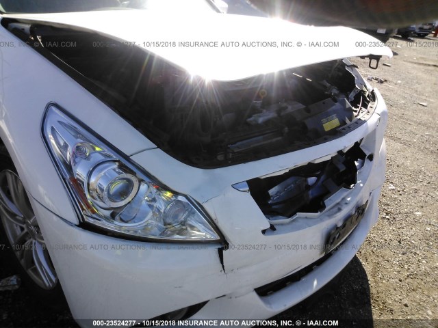 JN1CV6AR8DM358298 - 2013 INFINITI G37 WHITE photo 6