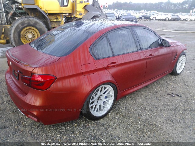 WBS8M9C59J5J78344 - 2018 BMW M3 ORANGE photo 4