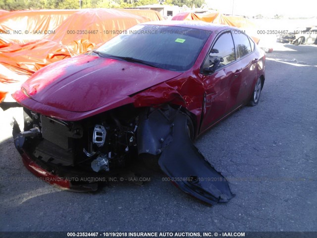 1C3CDFBA5GD720539 - 2016 DODGE DART SXT RED photo 2