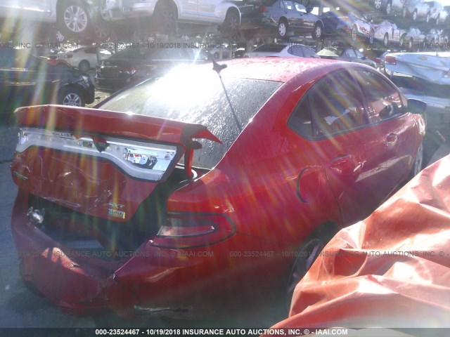 1C3CDFBA5GD720539 - 2016 DODGE DART SXT RED photo 4