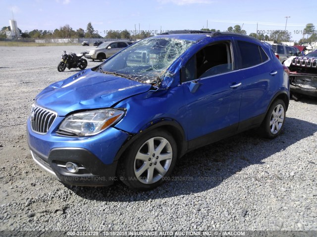 KL4CJCSB2FB183158 - 2015 BUICK ENCORE BLUE photo 2