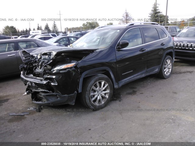 1C4PJMDB6GW209457 - 2016 JEEP CHEROKEE LIMITED BLACK photo 2