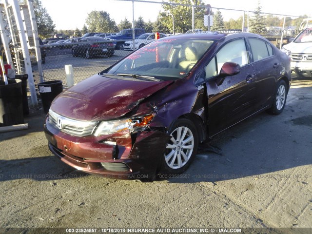 19XFB2F92CE026942 - 2012 HONDA CIVIC EXL PURPLE photo 2