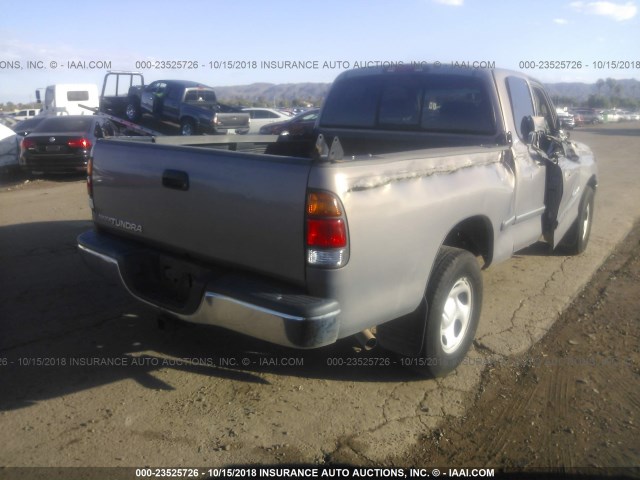 5TBRN34102S275275 - 2002 TOYOTA TUNDRA ACCESS CAB SR5 GOLD photo 4