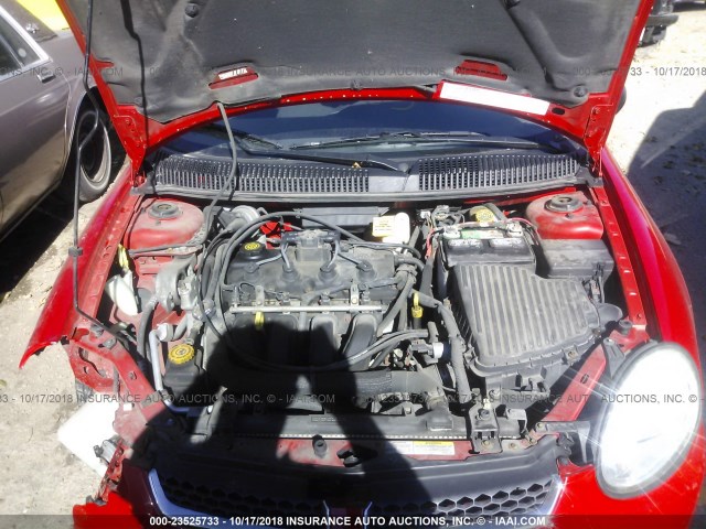 1B3ES26C14D520964 - 2004 DODGE NEON SE RED photo 10