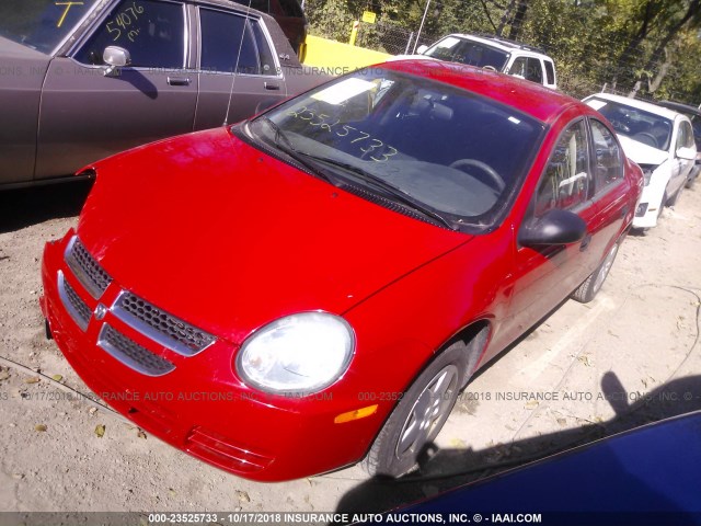 1B3ES26C14D520964 - 2004 DODGE NEON SE RED photo 2