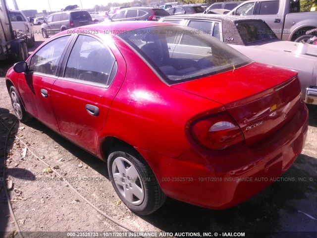 1B3ES26C14D520964 - 2004 DODGE NEON SE RED photo 3