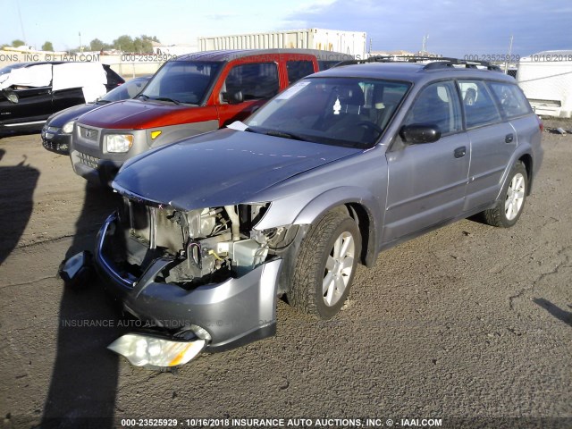 4S4BP61C697321749 - 2009 SUBARU OUTBACK 2.5I GRAY photo 2