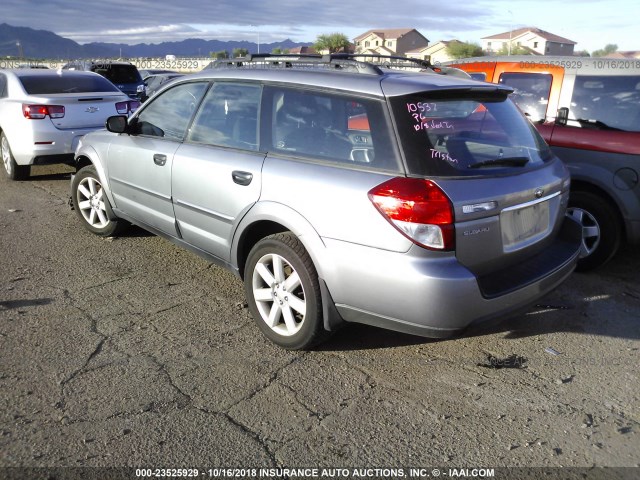 4S4BP61C697321749 - 2009 SUBARU OUTBACK 2.5I GRAY photo 3