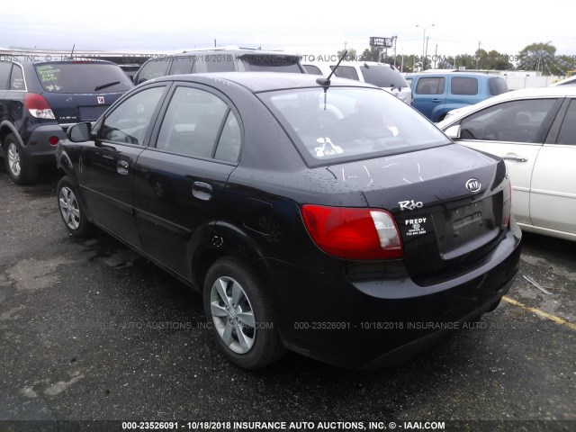 KNADH4A30A6682867 - 2010 KIA RIO LX/SX BLACK photo 3