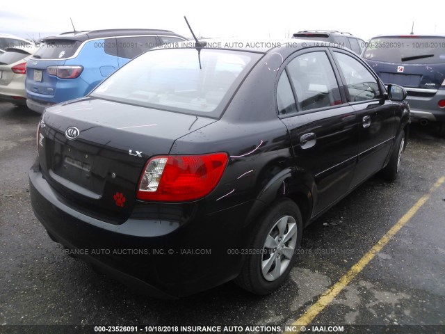 KNADH4A30A6682867 - 2010 KIA RIO LX/SX BLACK photo 4