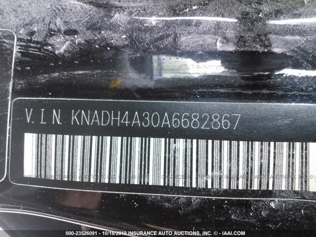 KNADH4A30A6682867 - 2010 KIA RIO LX/SX BLACK photo 9