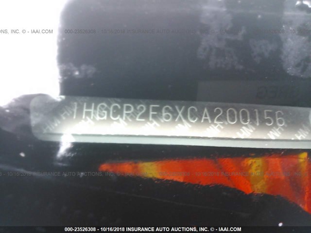 1HGCP2F6XCA200156 - 2012 HONDA ACCORD SE BLACK photo 9