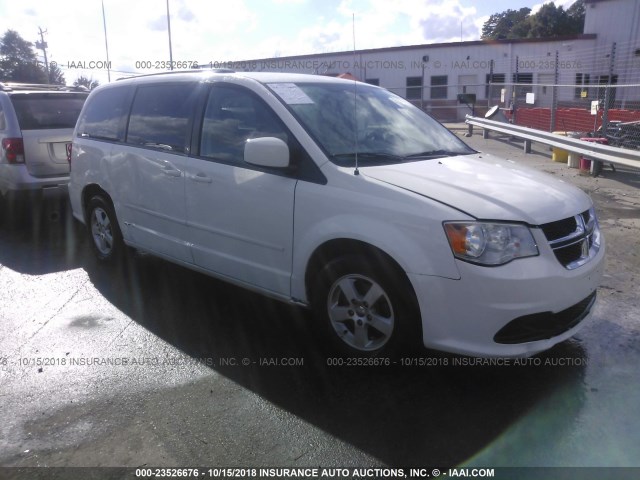 2C4RDGCG5CR324052 - 2012 DODGE GRAND CARAVAN SXT WHITE photo 1