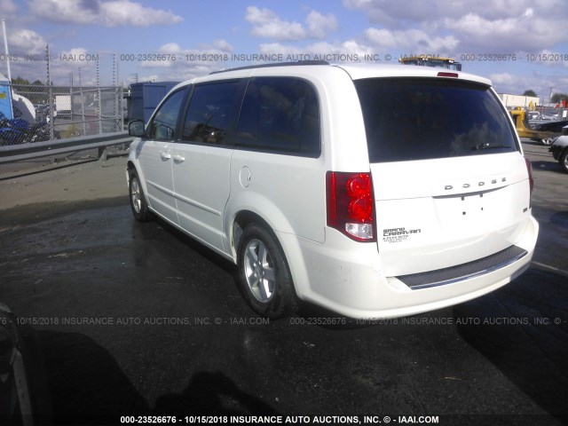 2C4RDGCG5CR324052 - 2012 DODGE GRAND CARAVAN SXT WHITE photo 3