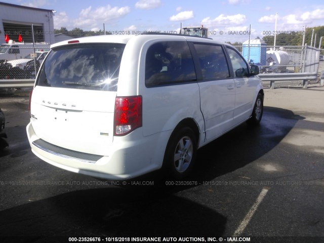 2C4RDGCG5CR324052 - 2012 DODGE GRAND CARAVAN SXT WHITE photo 4