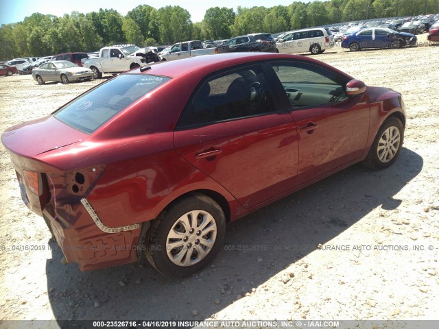 KNAFU4A24A5843030 - 2010 KIA FORTE EX RED photo 4