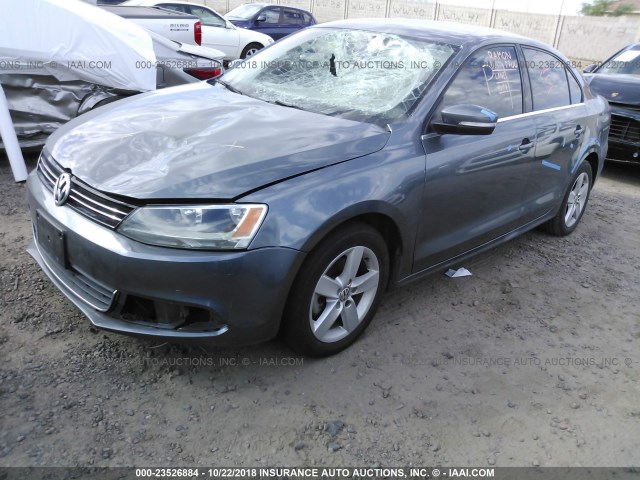 3VWLL7AJ5DM246675 - 2013 VOLKSWAGEN JETTA TDI GRAY photo 2