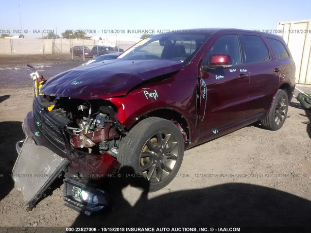 1C4RDJDG6GC453797 - 2016 DODGE DURANGO LIMITED RED photo 2