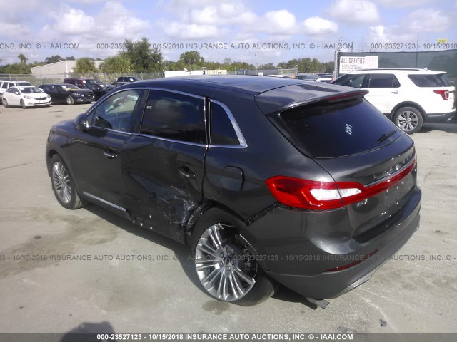 2LMPJ6LR2JBL17982 - 2018 LINCOLN MKX RESERVE Մոխրագույն լուսանկար 3