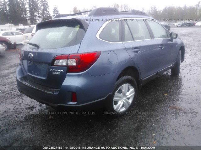 4S4BSAAC3F3322507 - 2015 SUBARU OUTBACK 2.5I BLUE photo 4