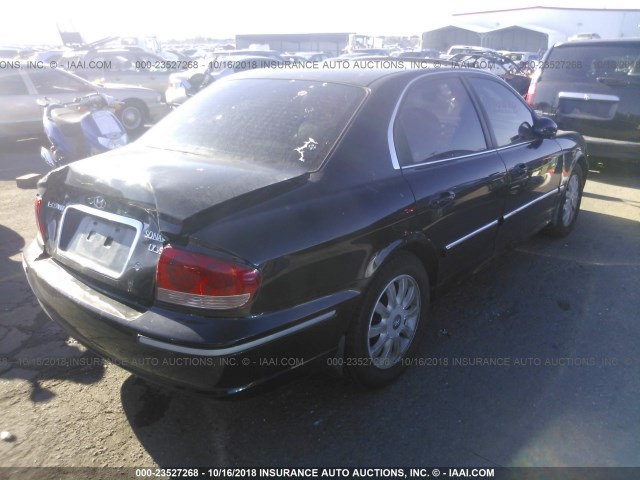 KMHWF35H62A623544 - 2002 HYUNDAI SONATA GLS/LX BLACK photo 4