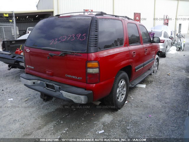 1GNEK13T51J106975 - 2001 CHEVROLET TAHOE K1500 RED photo 4