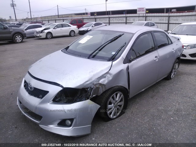 1NXBU4EE8AZ202695 - 2010 TOYOTA COROLLA S/LE/XLE SILVER photo 2