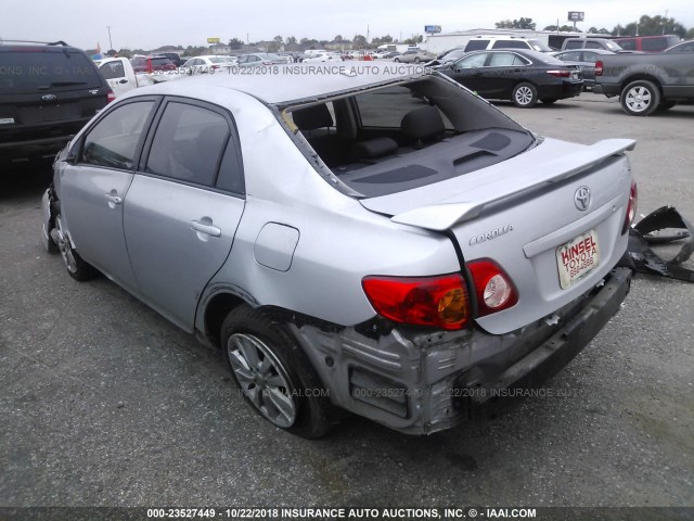 1NXBU4EE8AZ202695 - 2010 TOYOTA COROLLA S/LE/XLE SILVER photo 3