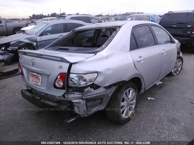 1NXBU4EE8AZ202695 - 2010 TOYOTA COROLLA S/LE/XLE SILVER photo 4