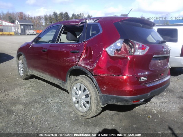 KNMAT2MVXGP717715 - 2016 NISSAN ROGUE S/SL/SV MAROON photo 3