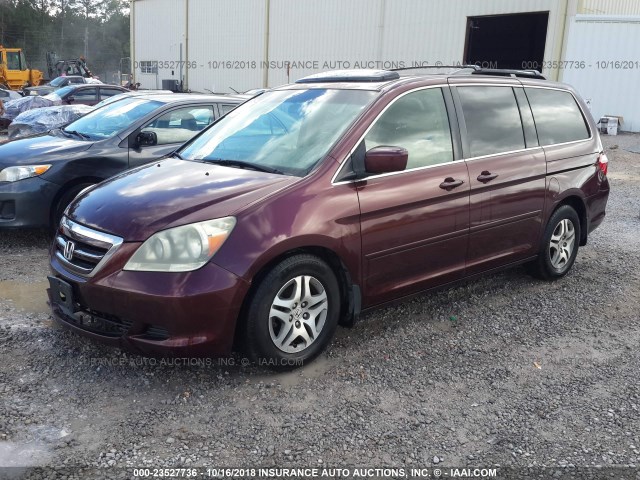 5FNRL38747B413228 - 2007 HONDA ODYSSEY EXL MAROON photo 2