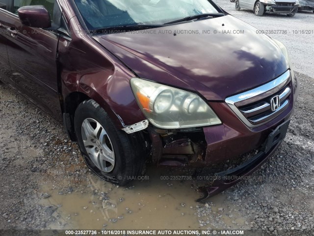 5FNRL38747B413228 - 2007 HONDA ODYSSEY EXL MAROON photo 6