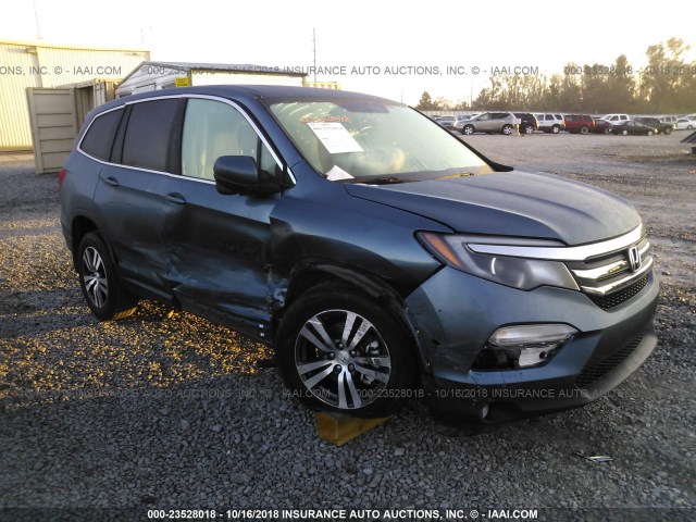 5FNYF5H70HB005177 - 2017 HONDA PILOT EXLN BLUE photo 1