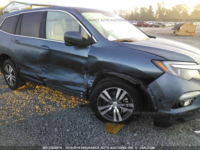 5FNYF5H70HB005177 - 2017 HONDA PILOT EXLN BLUE photo 6