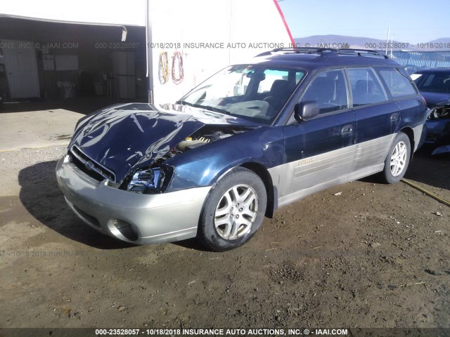 4S3BH675826614204 - 2002 SUBARU LEGACY OUTBACK AWP BLUE photo 2