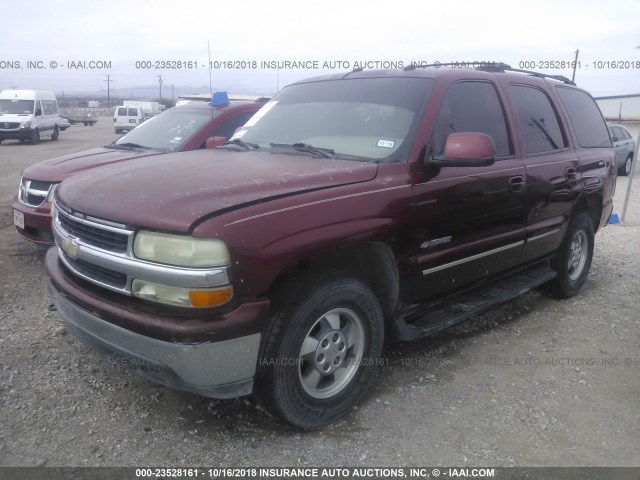 1GNEK13Z12R287189 - 2002 CHEVROLET TAHOE K1500 BURGUNDY photo 2