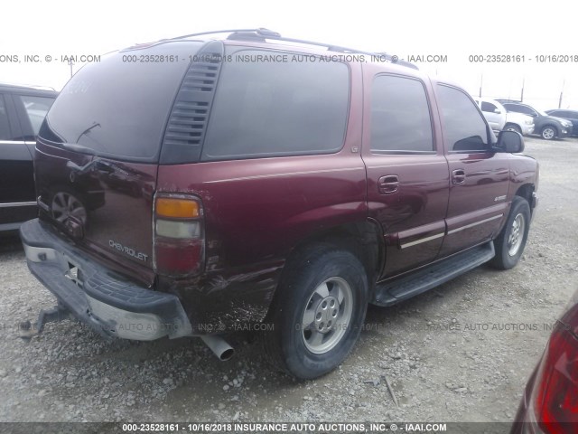 1GNEK13Z12R287189 - 2002 CHEVROLET TAHOE K1500 BURGUNDY photo 4