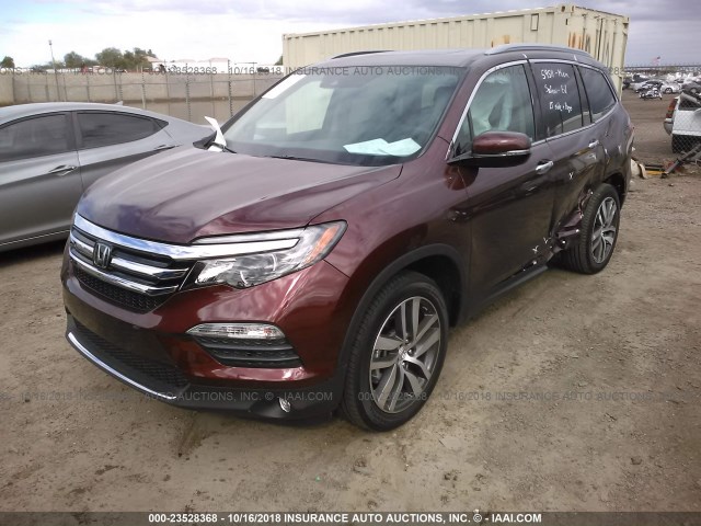 5FNYF5H95JB025948 - 2018 HONDA PILOT TOURING MAROON photo 2
