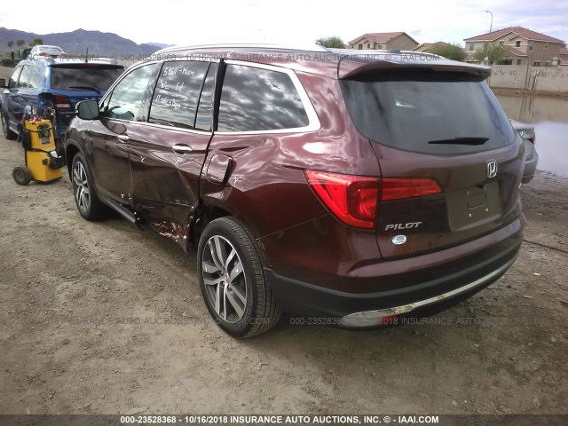 5FNYF5H95JB025948 - 2018 HONDA PILOT TOURING MAROON photo 3