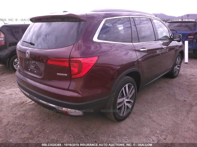 5FNYF5H95JB025948 - 2018 HONDA PILOT TOURING MAROON photo 4