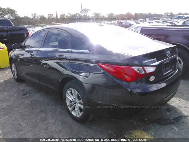 5NPEB4AC2DH679309 - 2013 HYUNDAI SONATA GLS BLACK photo 3