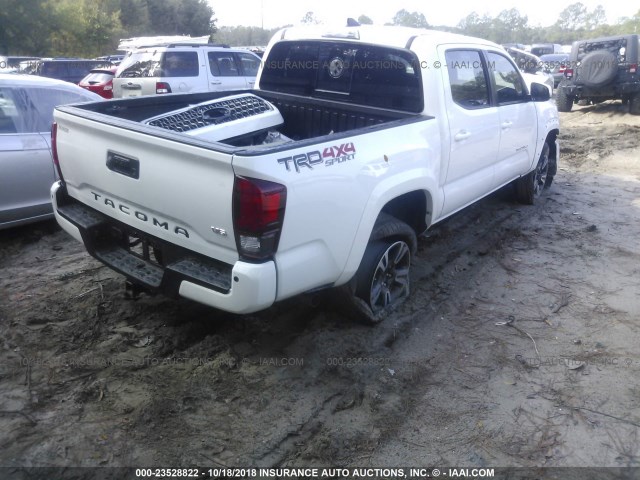 3TMCZ5AN6JM154009 - 2018 TOYOTA TACOMA DBL CAB/SR/TRDSPT/OR/PRO WHITE photo 4