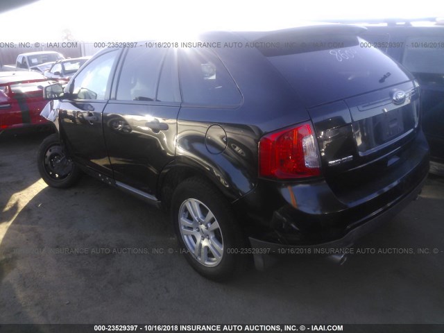 2FMDK3GC8BBA71148 - 2011 FORD EDGE SE BLACK photo 3