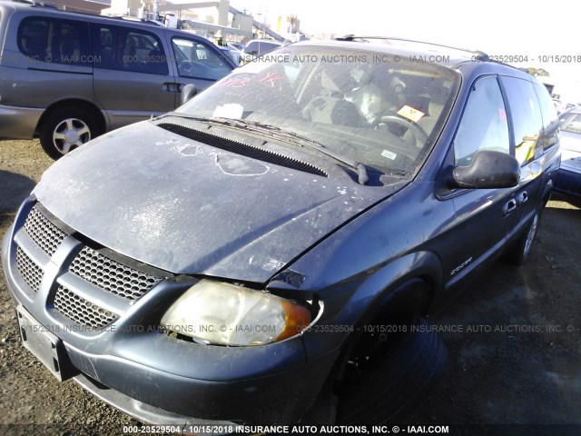 2B4GP443X1R262912 - 2001 DODGE GRAND CARAVAN SPORT GRAY photo 2