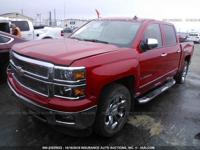 3GCUKSEJXEG309681 - 2014 CHEVROLET SILVERADO K1500 LTZ RED photo 2