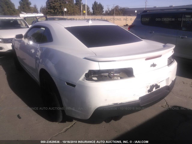 2G1FT1EW9E9168195 - 2014 CHEVROLET CAMARO 2SS WHITE photo 3